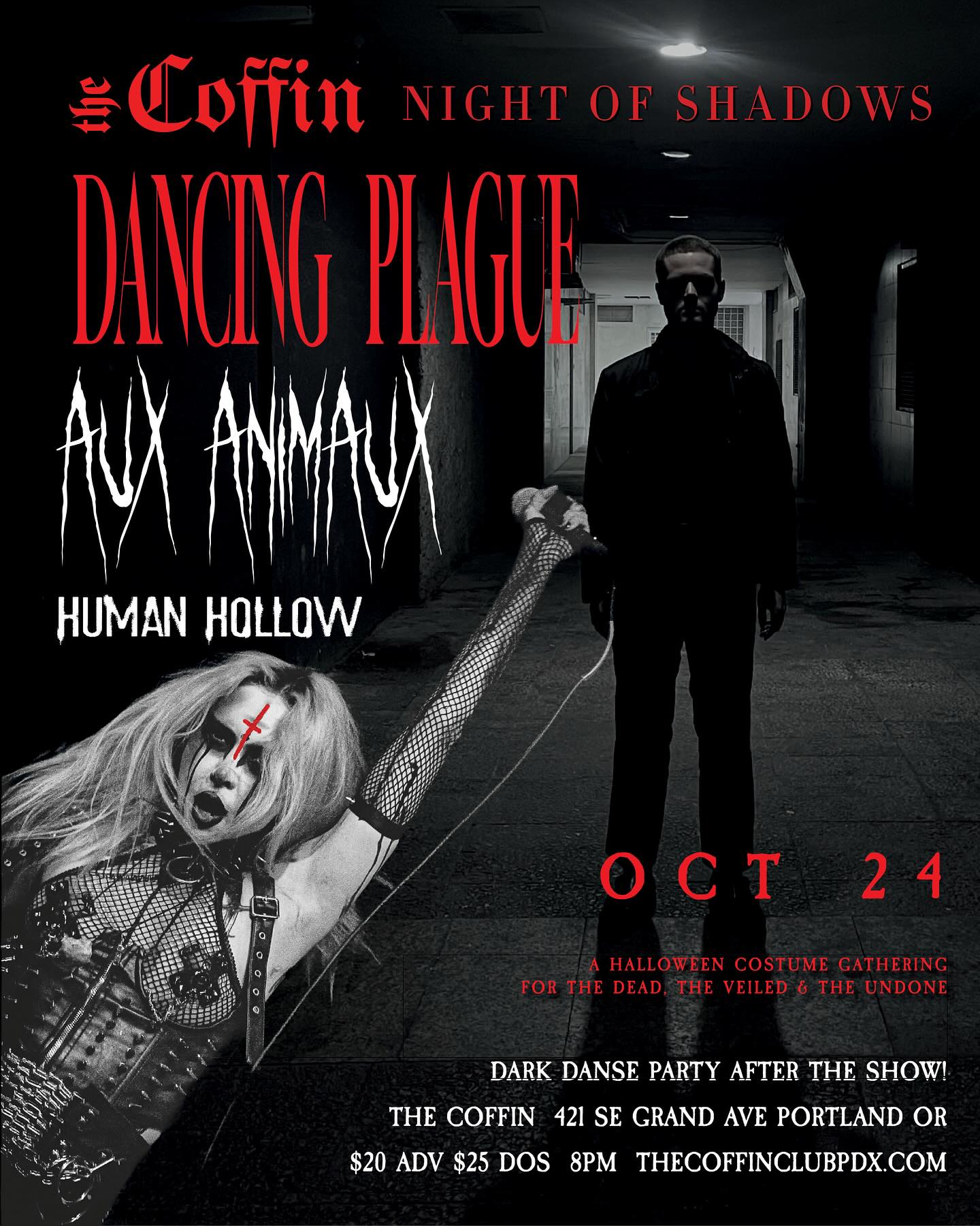 NIGHT OF SHADOWS Halloween Party :  DANCING PLAGUE// AUX ANIMAUX // HUMAN HOLLOW