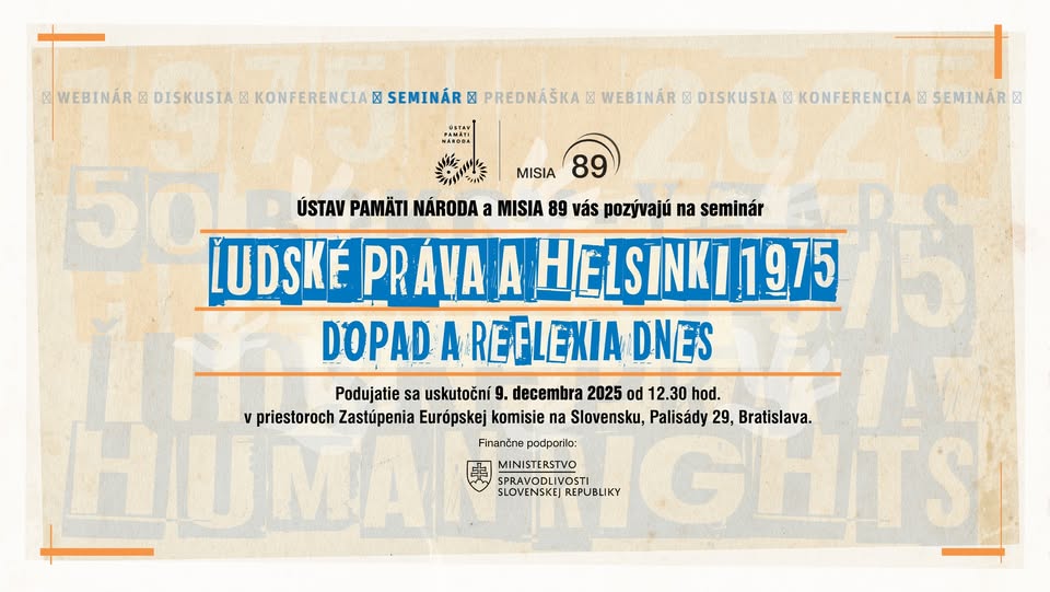 Seminár: Ľudské práva a Helsinki 1975 – dopad a reflexia dnes