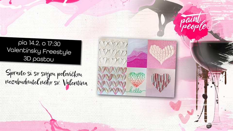 Valentínsky Freestyle 3D pastou - Maľuj s PaintPeople