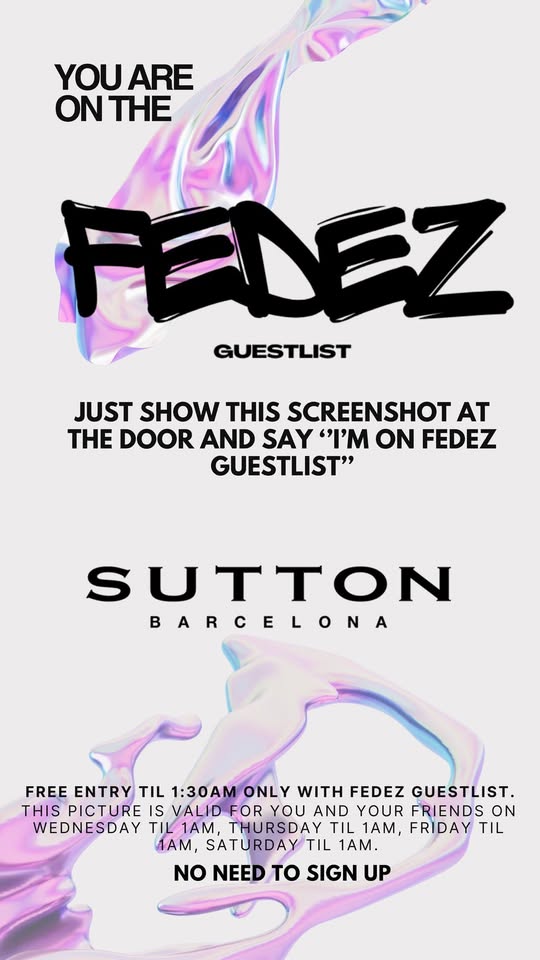 EVERY FRIDAY FREE PARTY AT SUTTON CLUB 🎉WITH FEDEZ LIST TIL 1AM