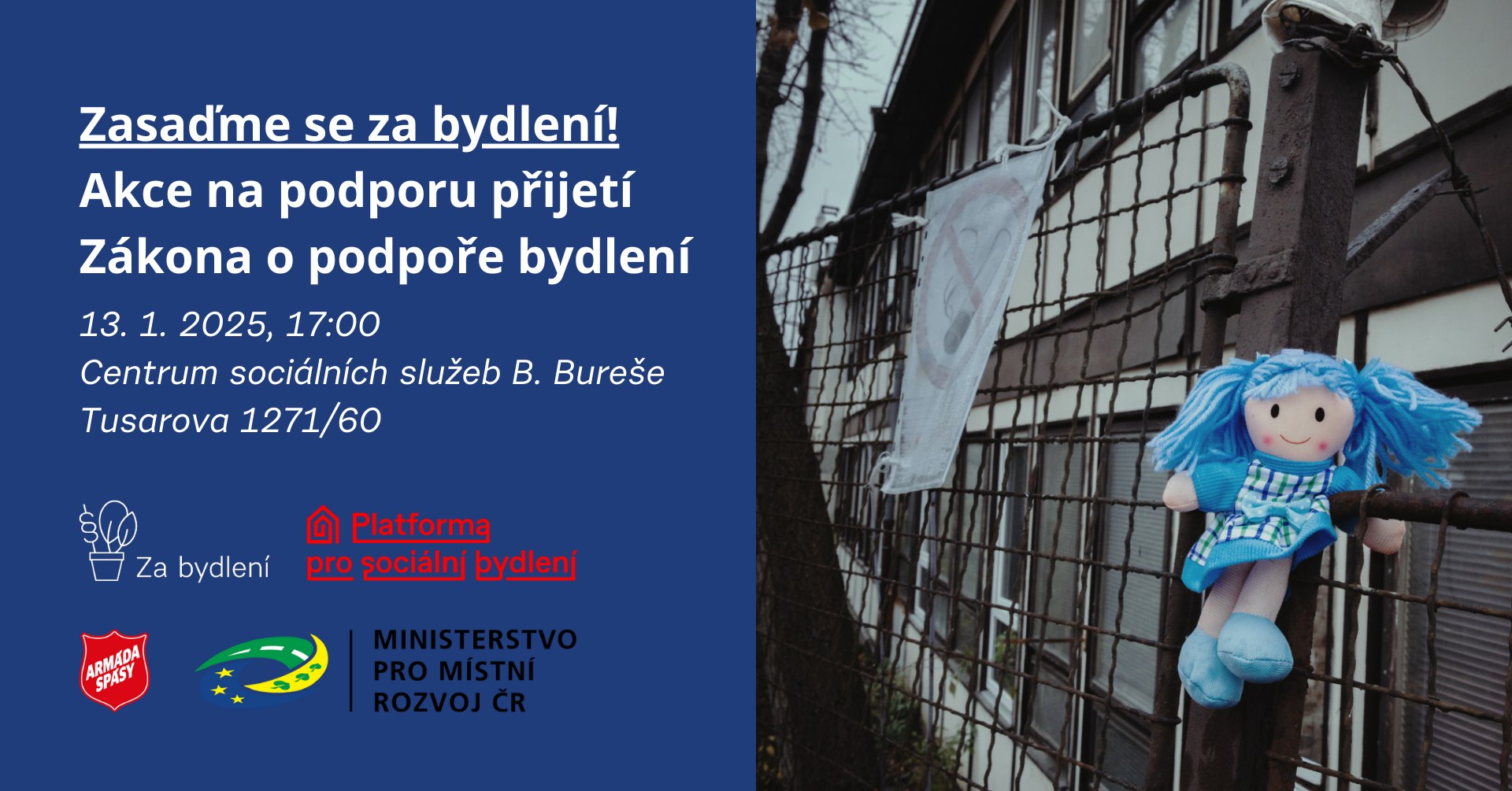 Zasaďme se za bydlení! Akce za přijetí Zákona o podpoře bydlení