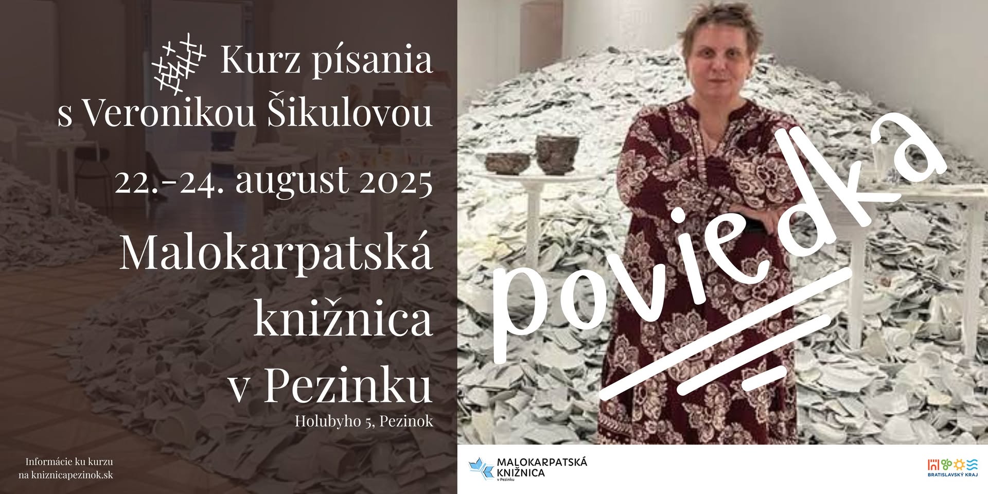 ZRUŠENÝ ----- Kurz písania s Veronikou Šikulovou