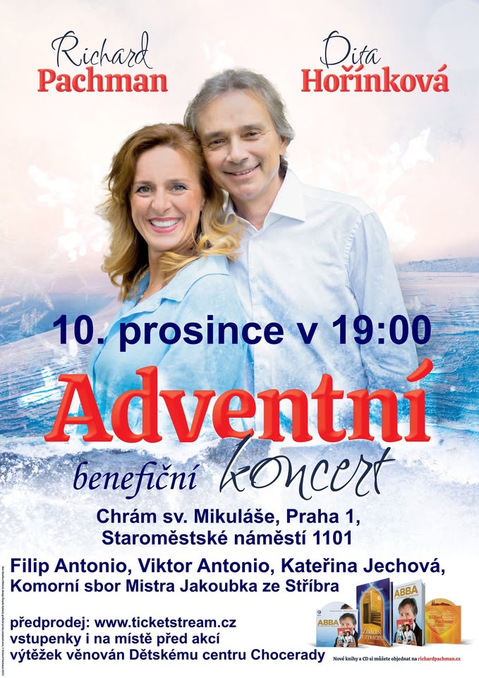 Adventní koncert, sv. Mikuláš na Starom. nám.: R. Pachman, D. Hořínková, F.+V. Antonio, K. Jechová