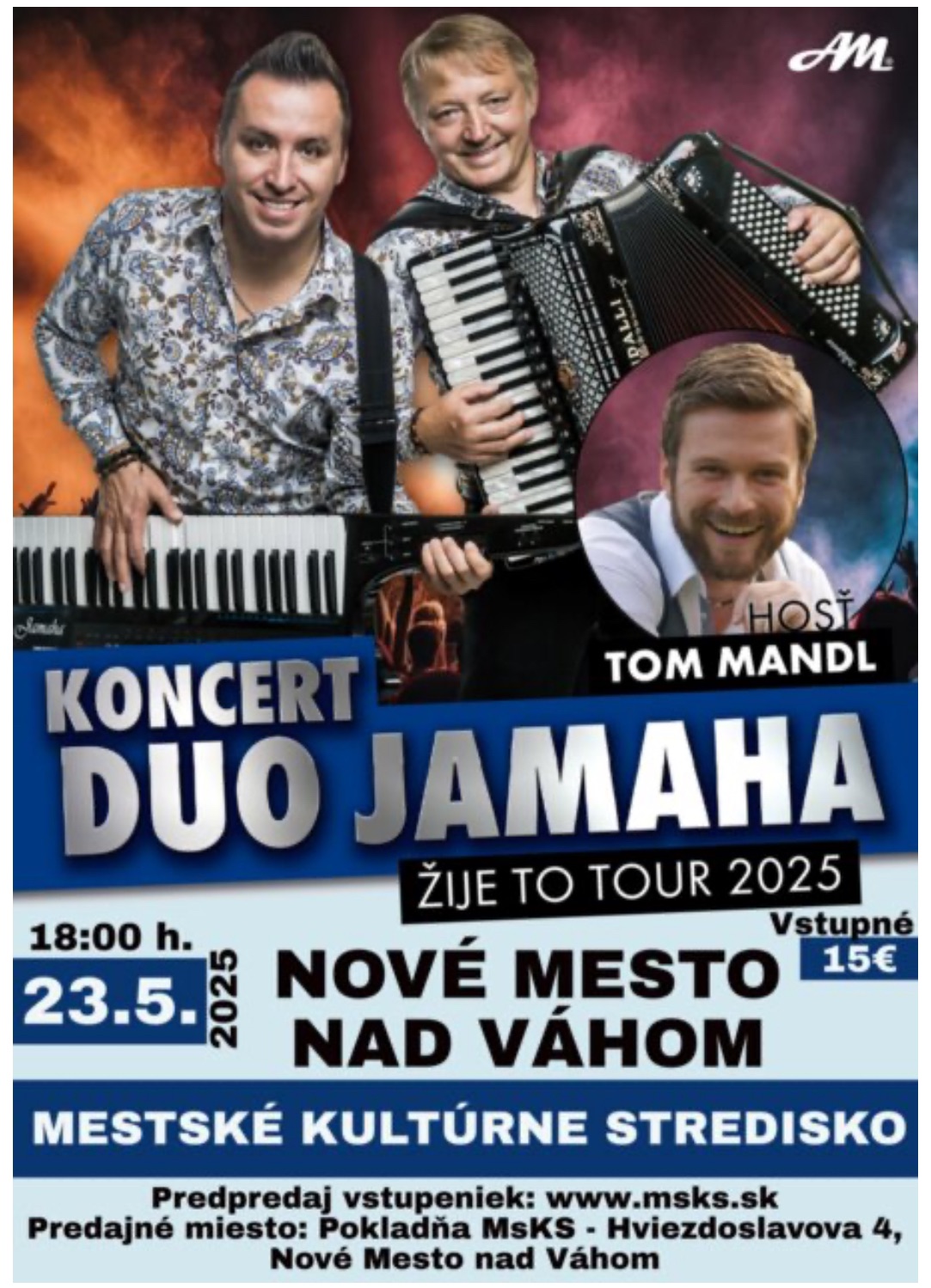 Koncert DUO JAMAHA & hosť Tom Mandl - Nové Mesto nad Váhom