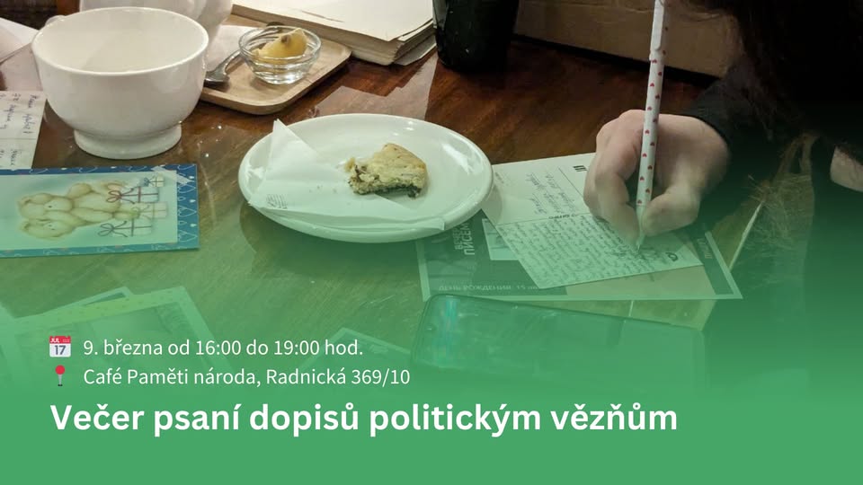 Večer psaní dopisů politickým vězňům Brno / Вечер писем политическим заключенным Брно