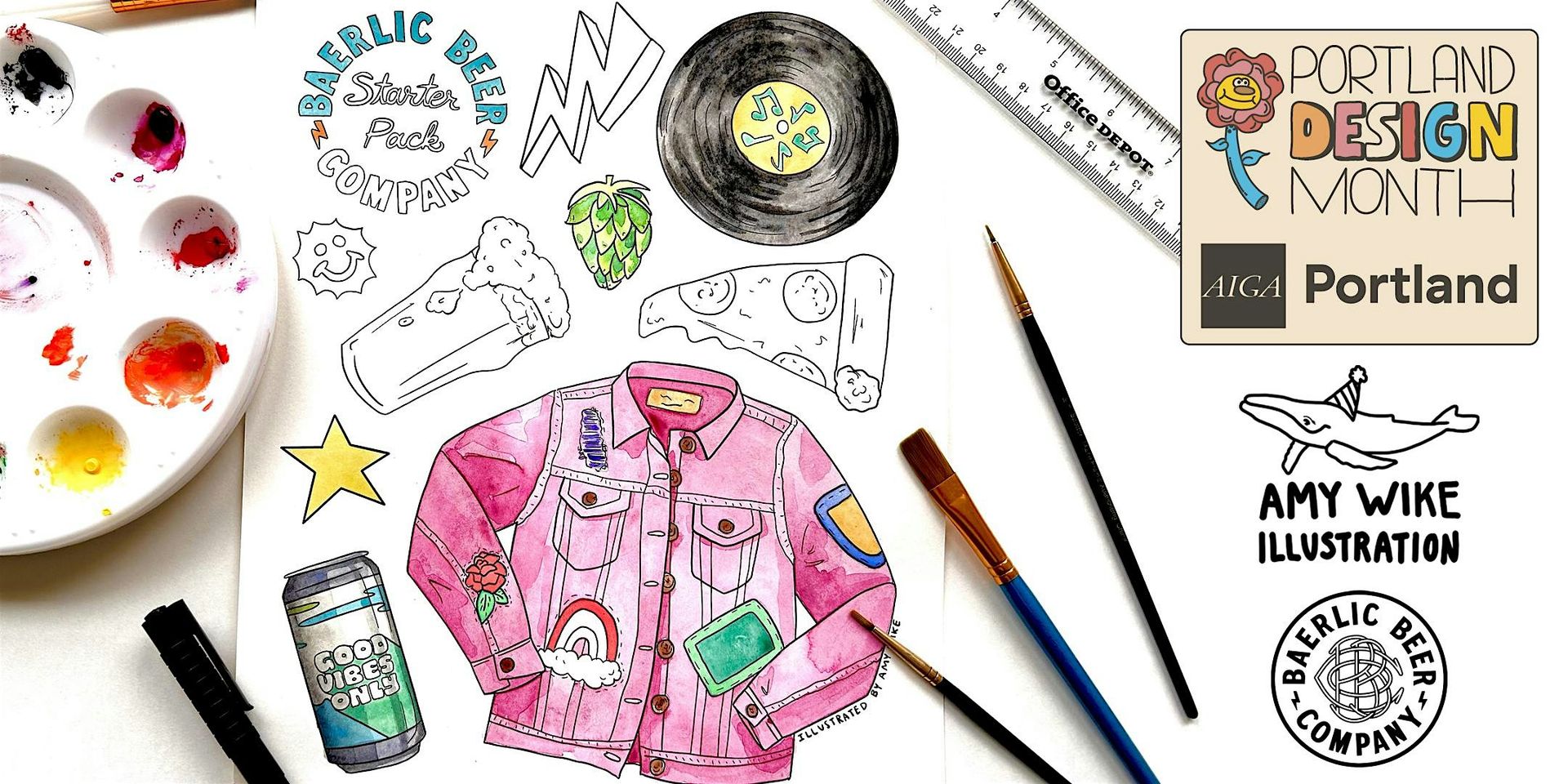 Pints & Palettes: Watercolor Workshop with Portland Design Month
