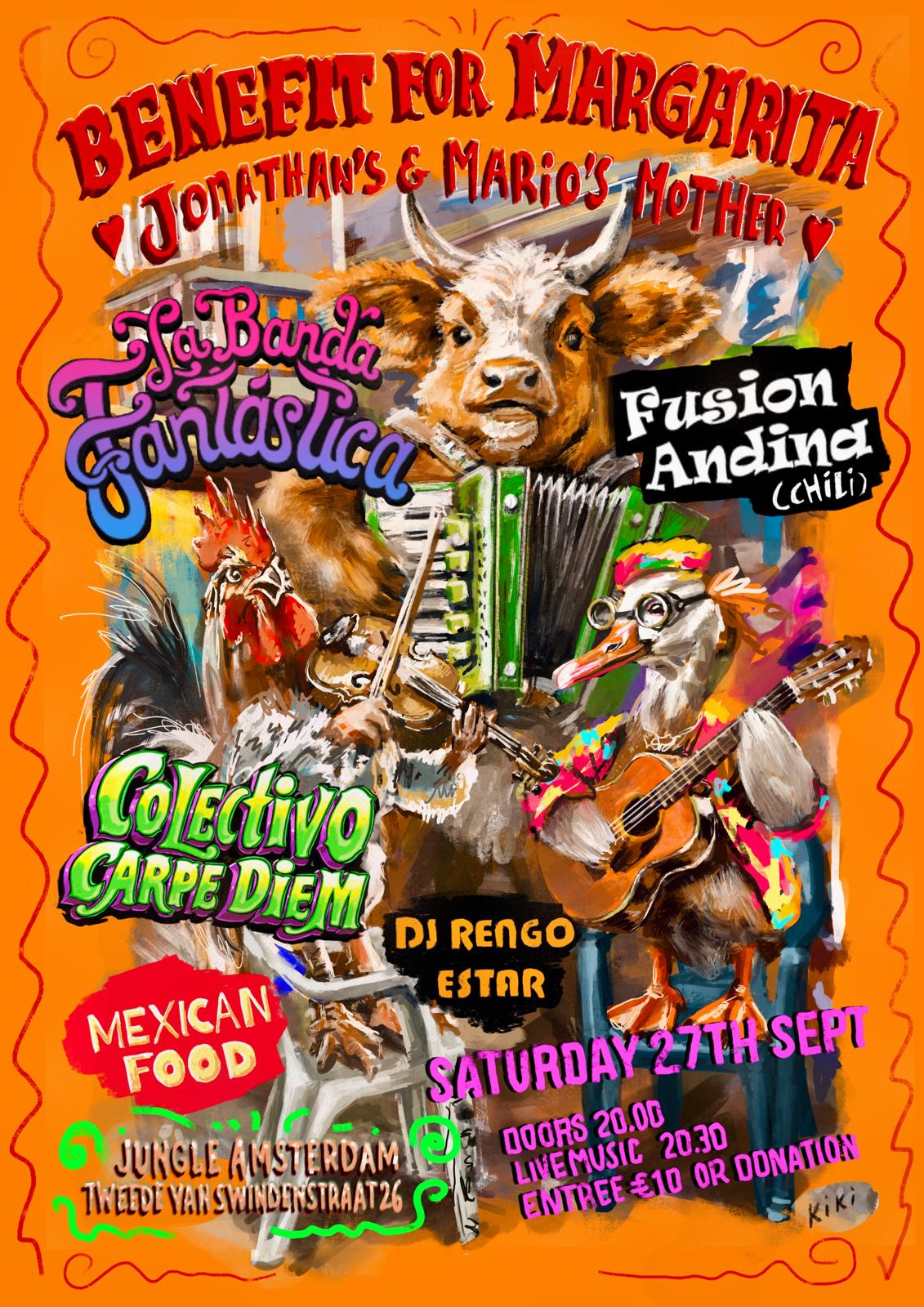 Latin night- Benefit for Margarita met  3 live bands
