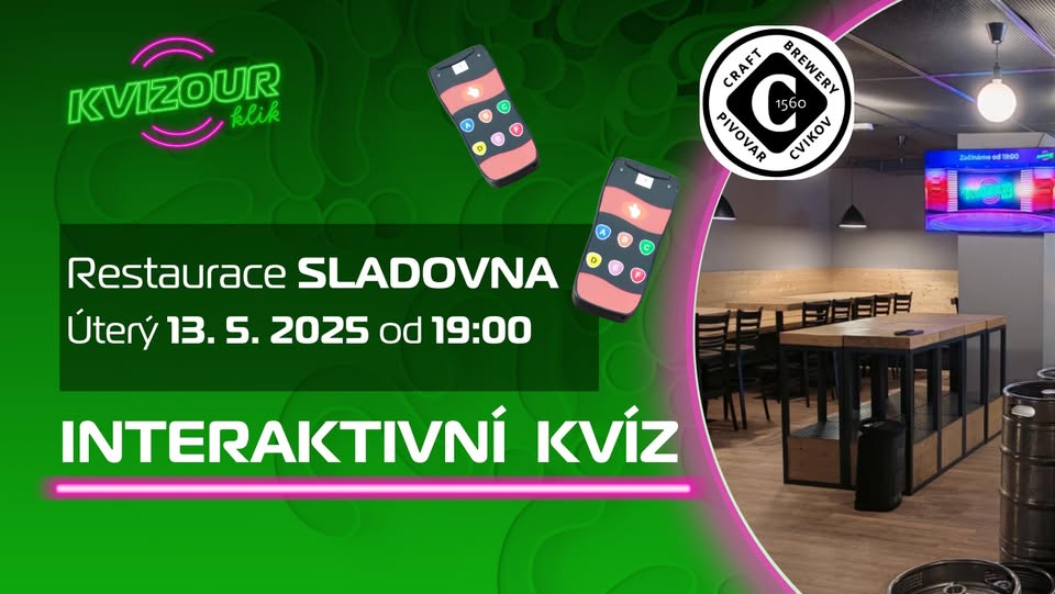 Interaktivní KVÍZ - Restaurace SLADOVNA na Lužinách - Kvizour KLIK