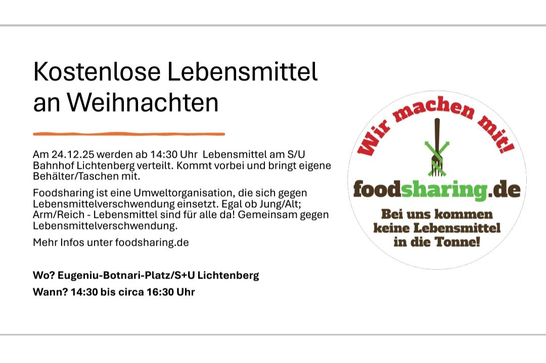 kostenlose Lebensmittel an Weihnachten