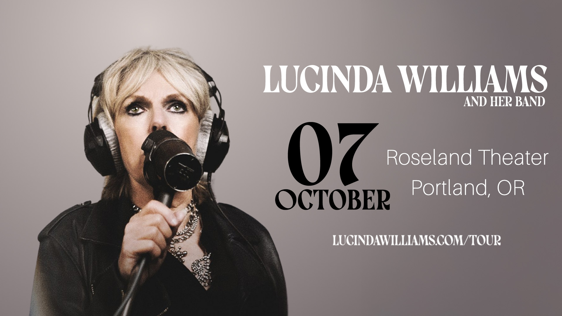 Lucinda Williams | Tue Oct 07, 2025 | Roseland