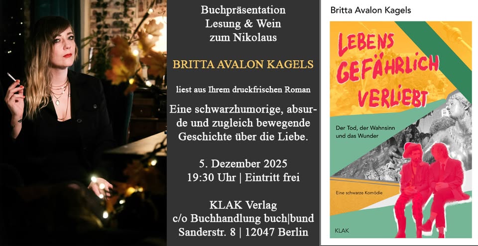 Britta Avalon Kagels | Schwarzhumorige Lesung & Wein