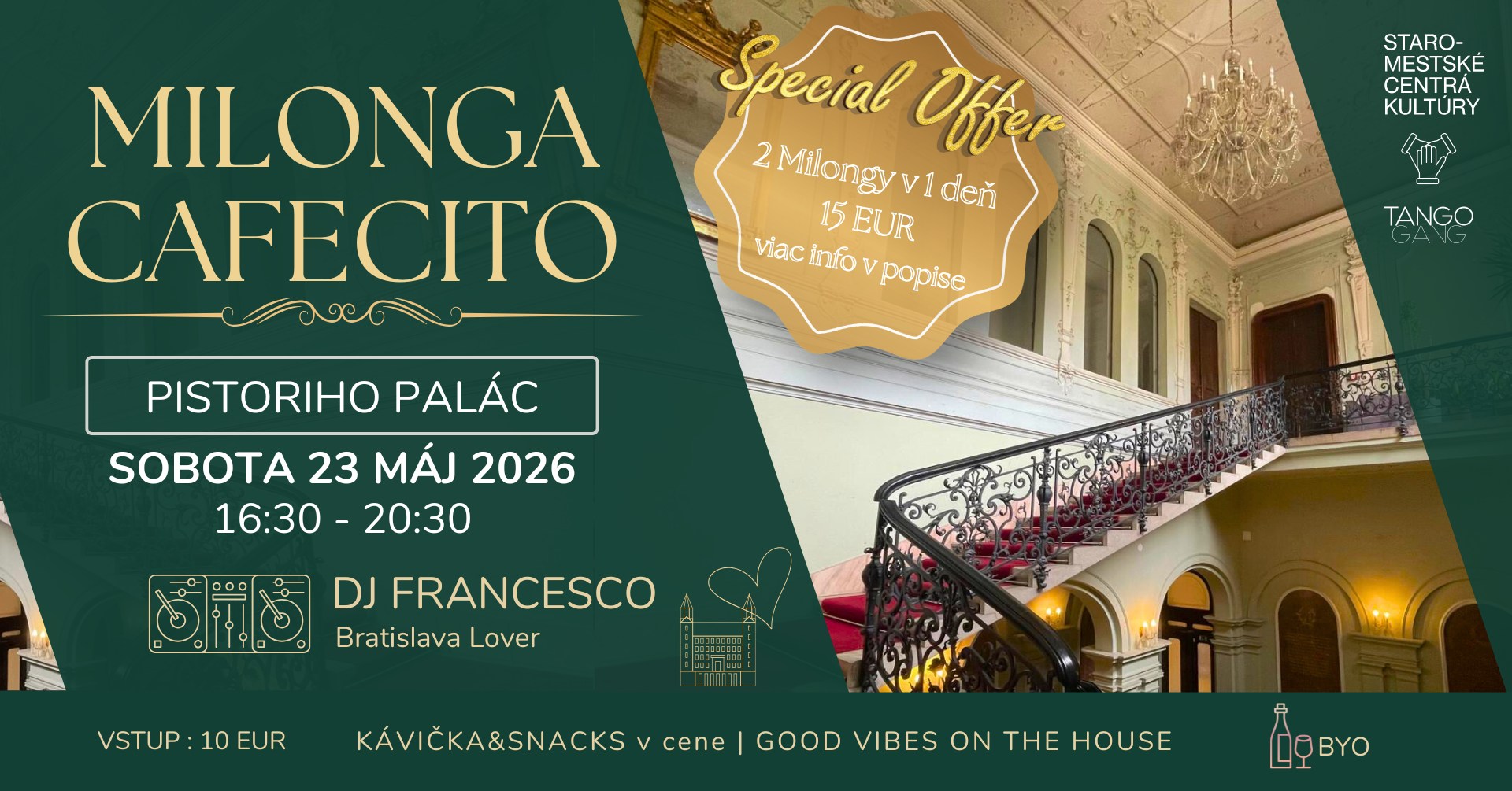 Milonga CAFECITO - Popoludnie v Pistoriho paláci