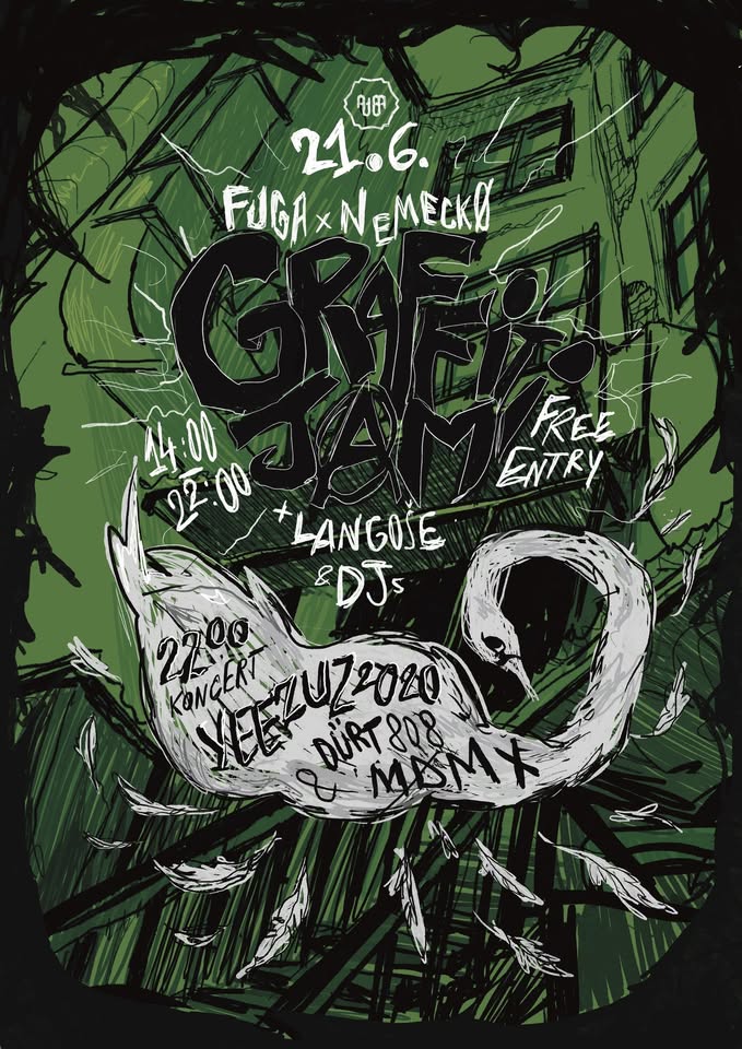GRAFFITI JAM -- UMENIE, LANGOŠE, DJs & YEEZUZ2020 LABUTĚ TOUR