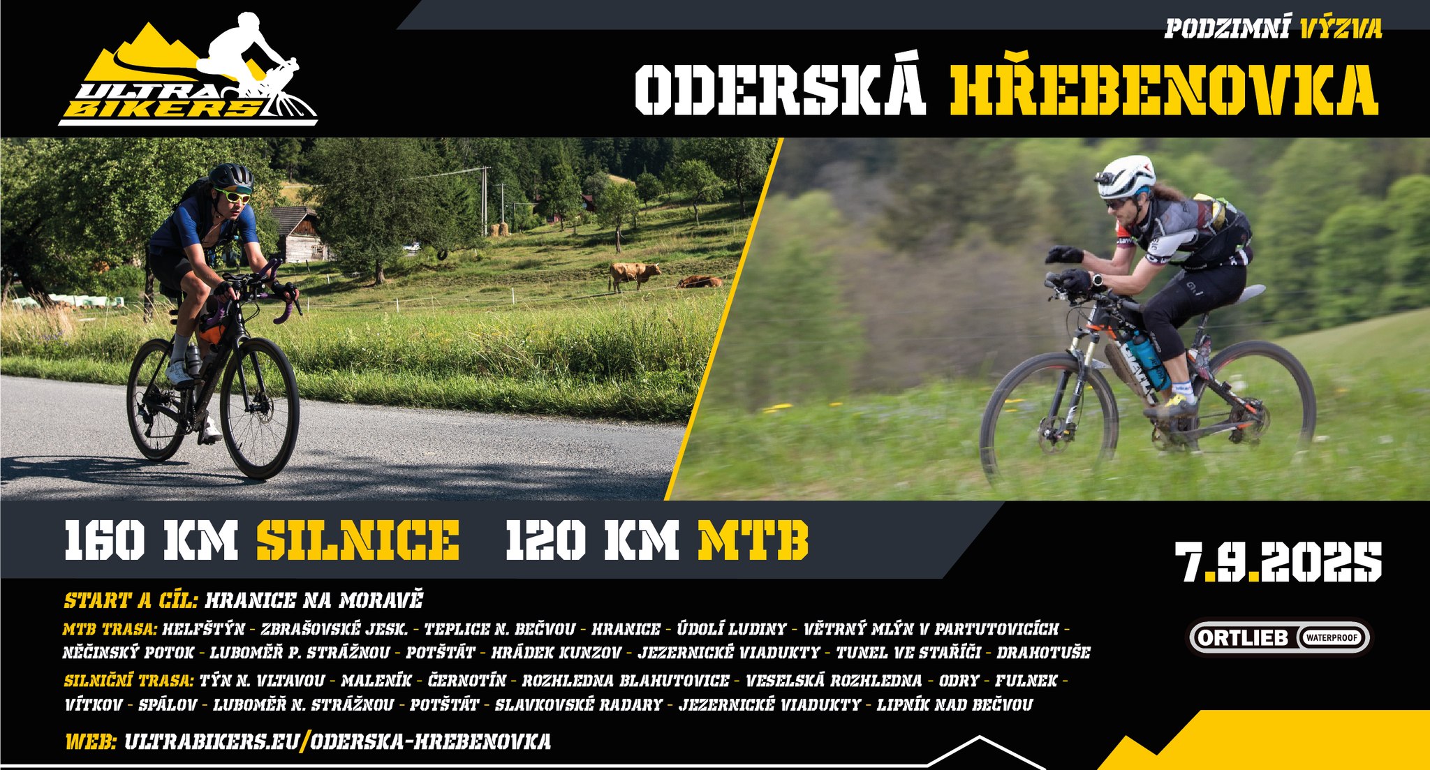 ODERSKÁ HŘEBENOVKA - Výzva Poháru UB; 120km MTB / 160 km silnice