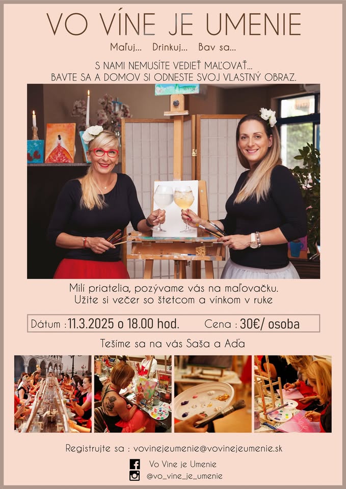 Vo víne je umenie – Maľuj, drinkuj, bav sa!