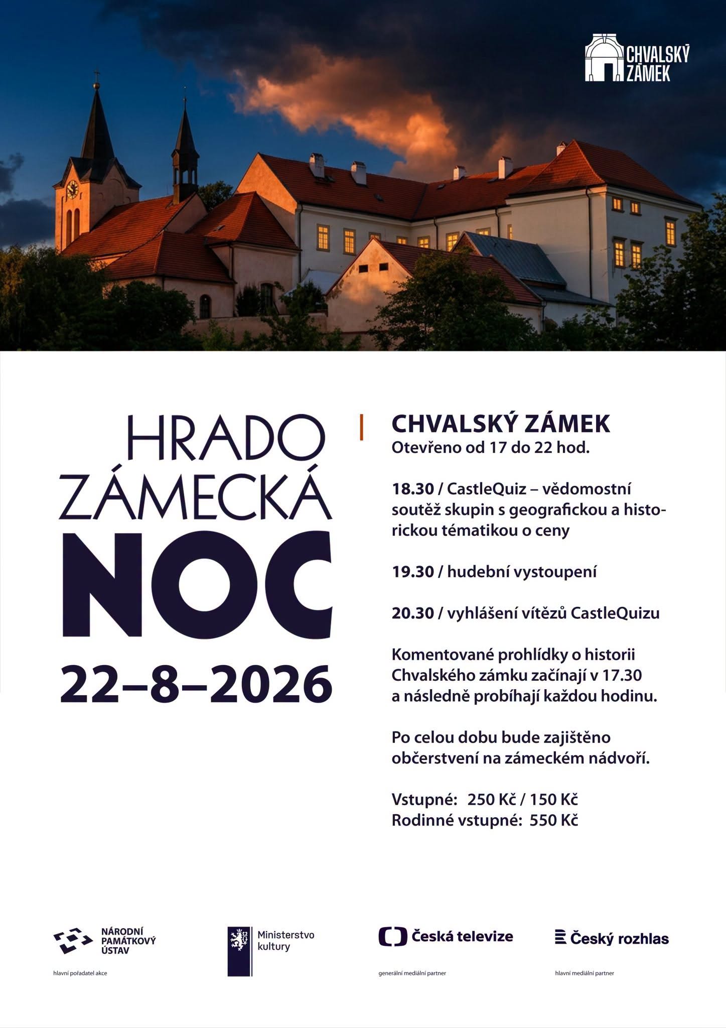 Hradozámecká noc na Chvalském zámku