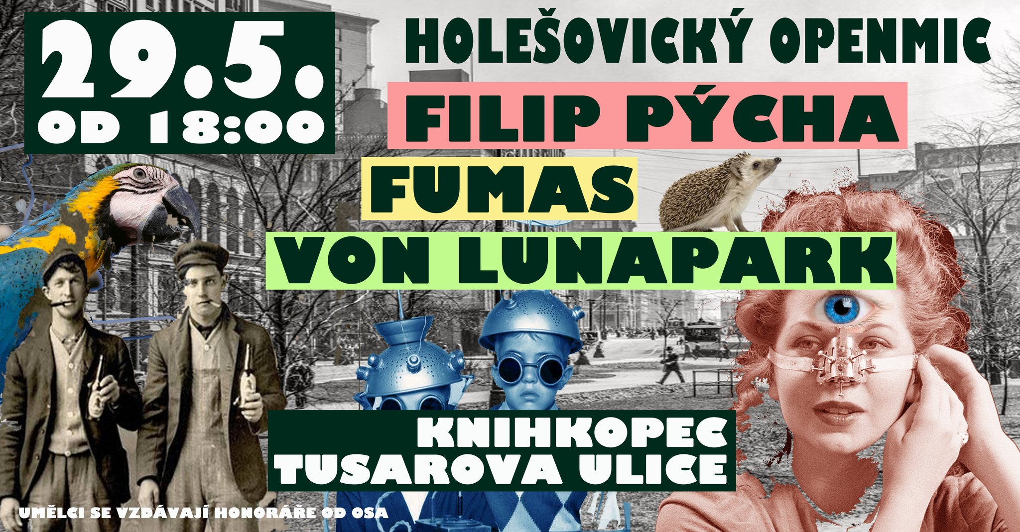 Openmic v Knihkopci - Filip Pýcha, Fumas, Von Lunapark
