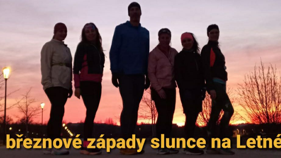 Březnově pondělní běhy na Letné se západem slunce