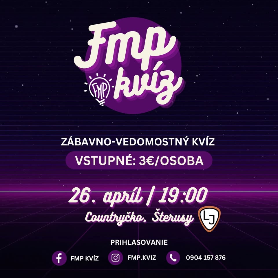 FMP Kvíz | 26.apríl | Countryčko, Šterusy