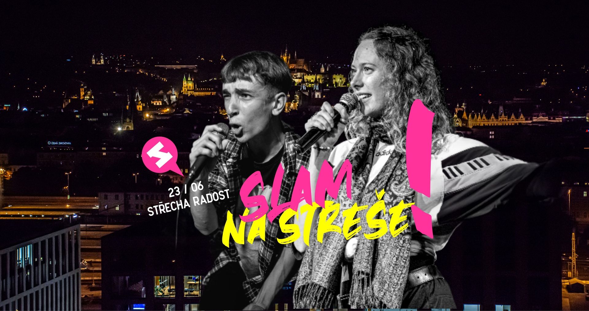 Vyprodáno: 🎤 SLAM POETRY NA STŘEŠE | Praha, Střecha Radost | Vašek, Viktorie, Monolog ad.