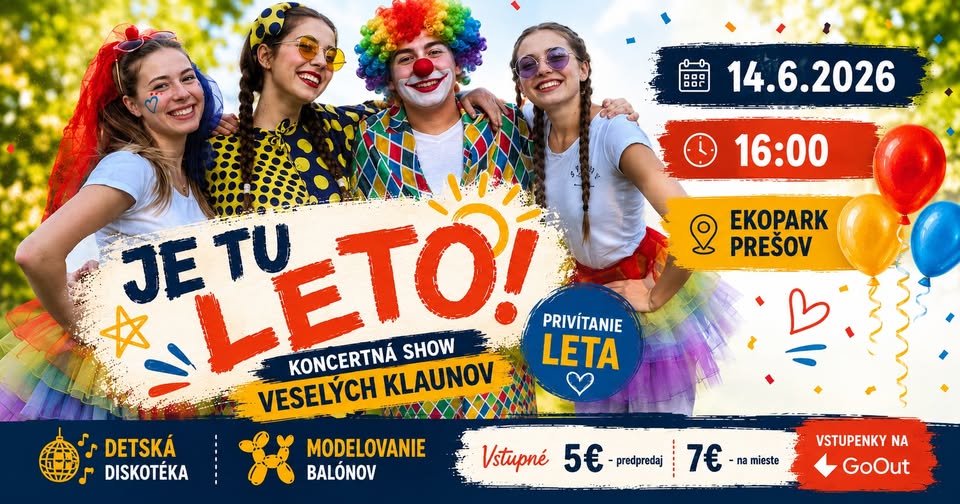 Otvorenie leta 2026 EkoPark Prešov (Koncert Veselých Klaunov)