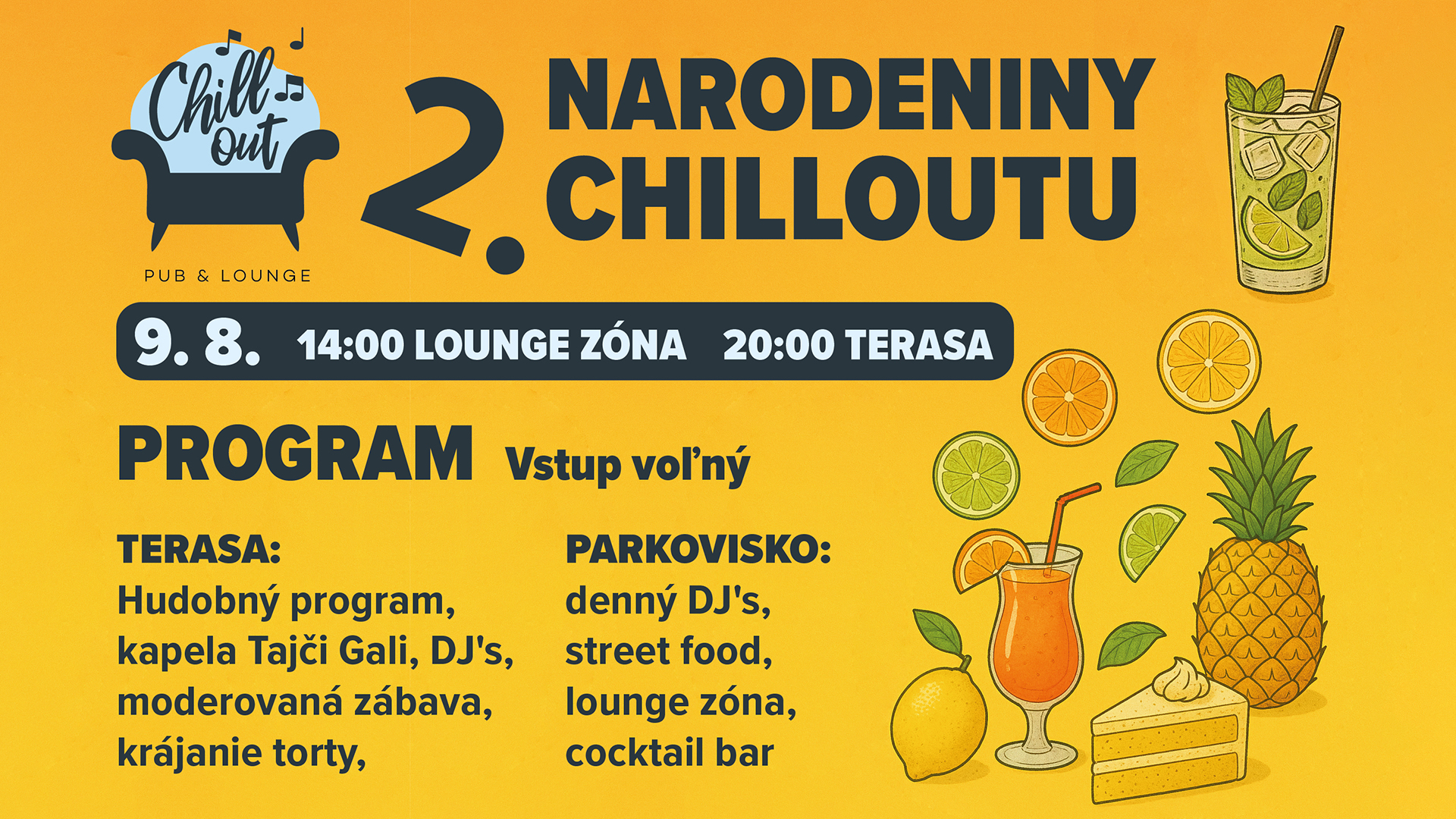 🥳 CHILLOUT DRUHÉ NARODENINY 🎉🍾