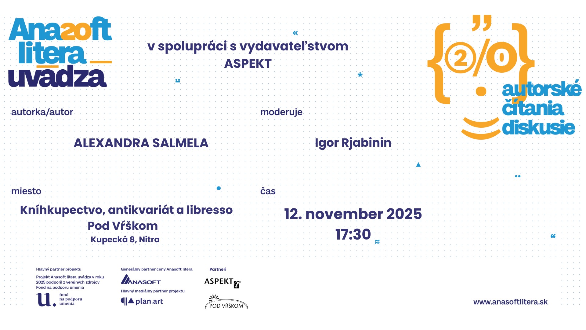 Alexandra Salmela -  stretnutie s laureátkou ceny Anasoft litera 2025