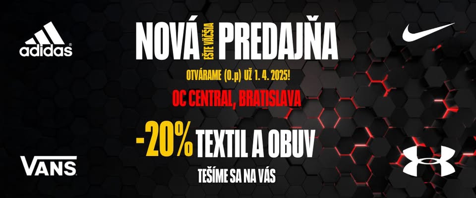 🔥 Veľké otvorenie! EXIsport v OC CENTRAL (Metodova 6, 0.p.) Bratislava! 🔥