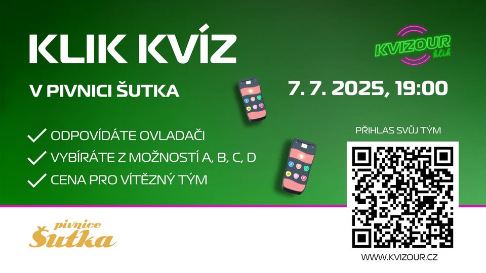 Interaktivní KLIK KVÍZ - PIVNICE ŠUTKA - Praha Kobylisy