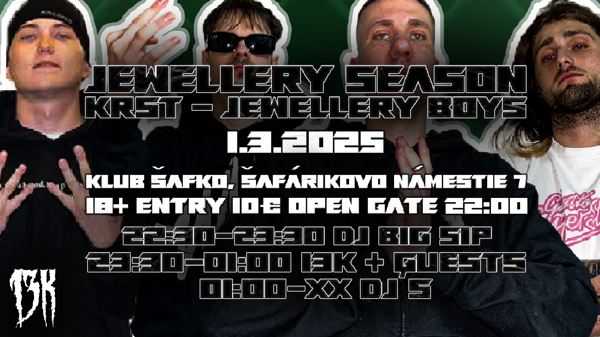 JEWELLERY SEASON | KRST JEWELLERY BOYZ | SOBOTA 01.03. | ŠAFKO KLUB