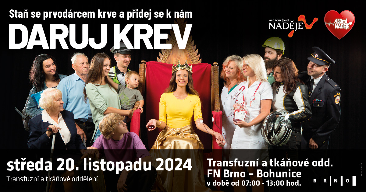 🩸 STAŇ SE PRVODÁRCEM A DARUJ KREV V BRNĚ!