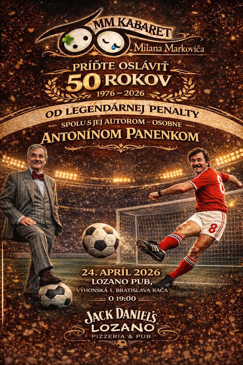 Príďte osláviť 50 rokov legendárnej penalty spolu s jej autorom – Antonínom Panenkom.