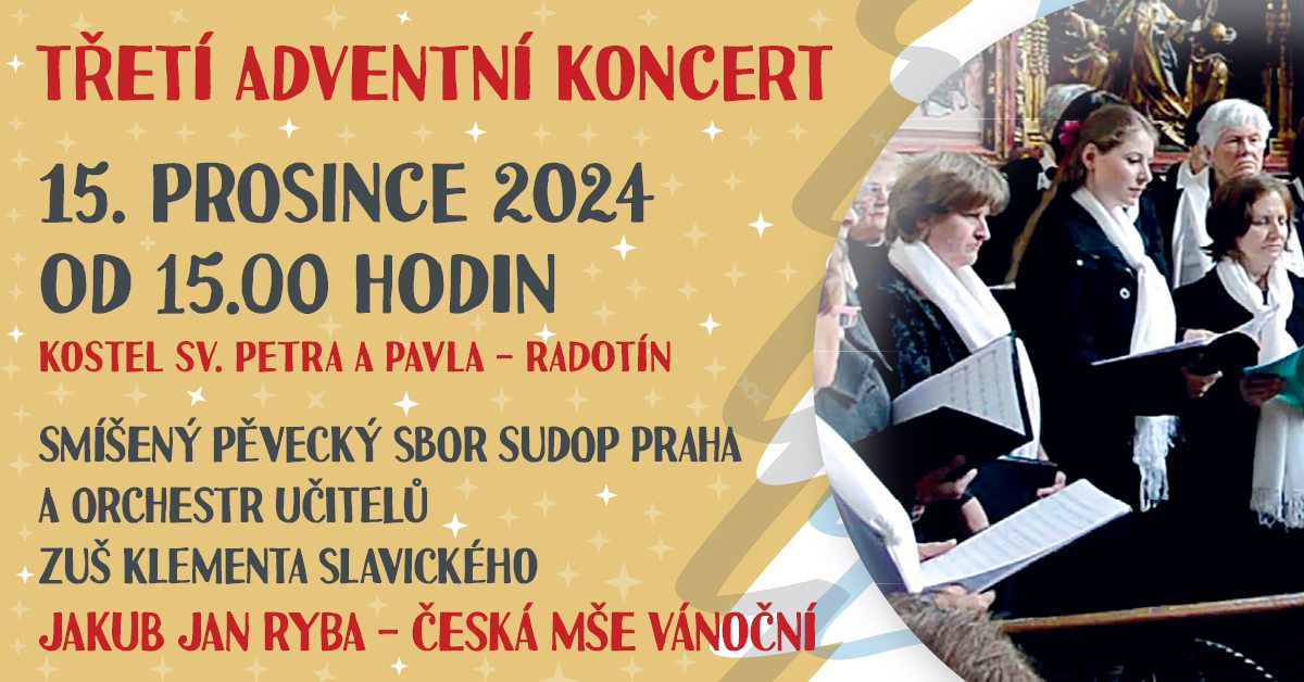 Třetí adventní koncert - SUDOP a orchestr učitelů ZUŠ Klementa Slavického