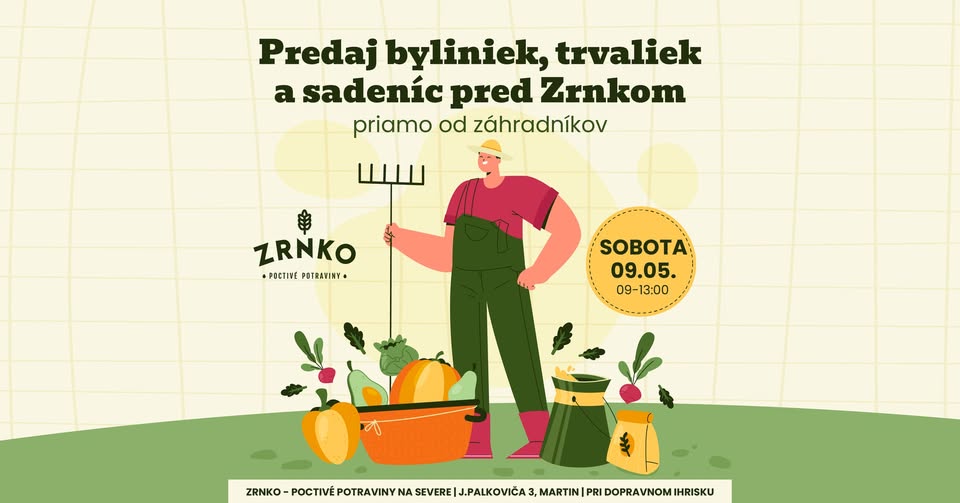 🌿 Predaj sadeníc, byliniek a trvaliek priamo od záhradníkov – pred Zrnkom na Severe 📍
