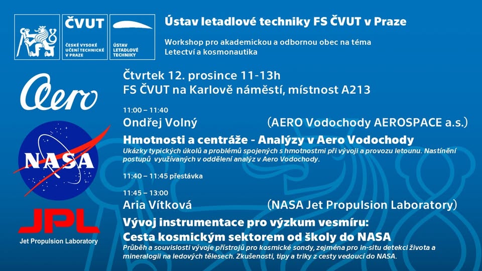 Workshop Ústavu letadlové techniky