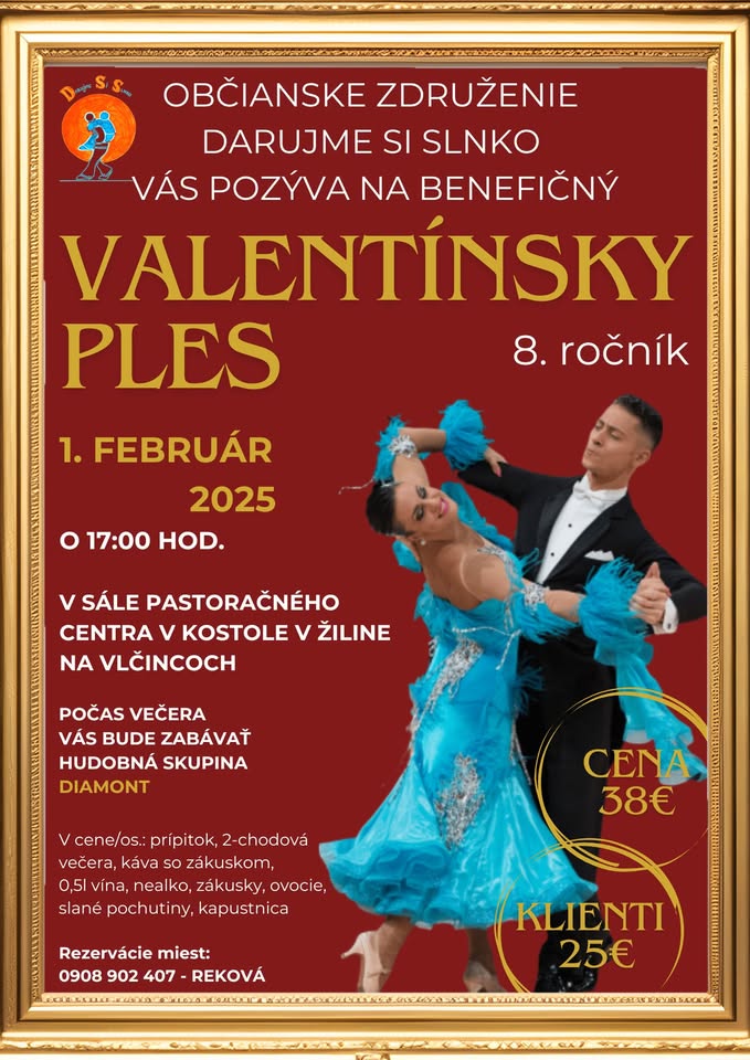 Benefičný VALENTÍNSKY PLES 2025 OZ Darujme si slnko