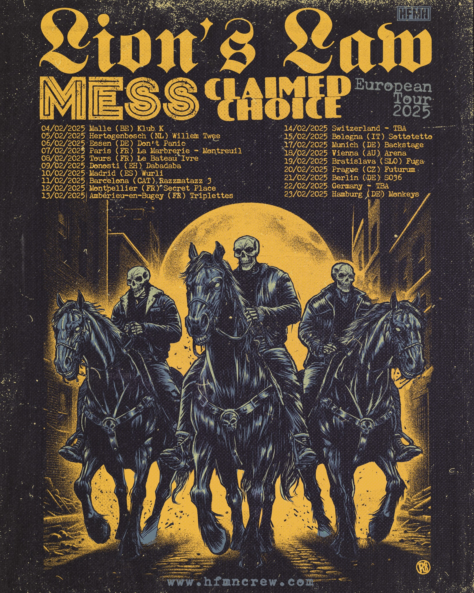 Lion´s Law /oipunk Pariz/ + MESS /streetpunk mexiko/ + Claimed Choice /Lyon/