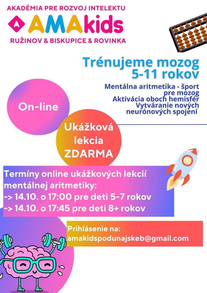 Online ukážkové lekcie s Akadémiou pre rozvoj intelektu Amakids