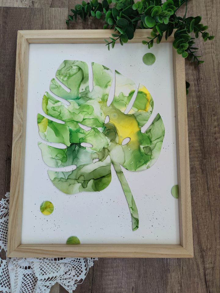 Alkoholové inkousty pro začátečníky - obraz Monstera