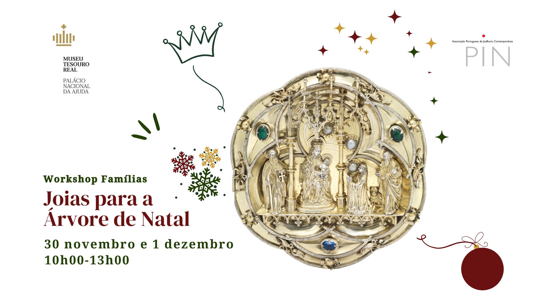Joias para a Árvore de Natal - workshop famílias