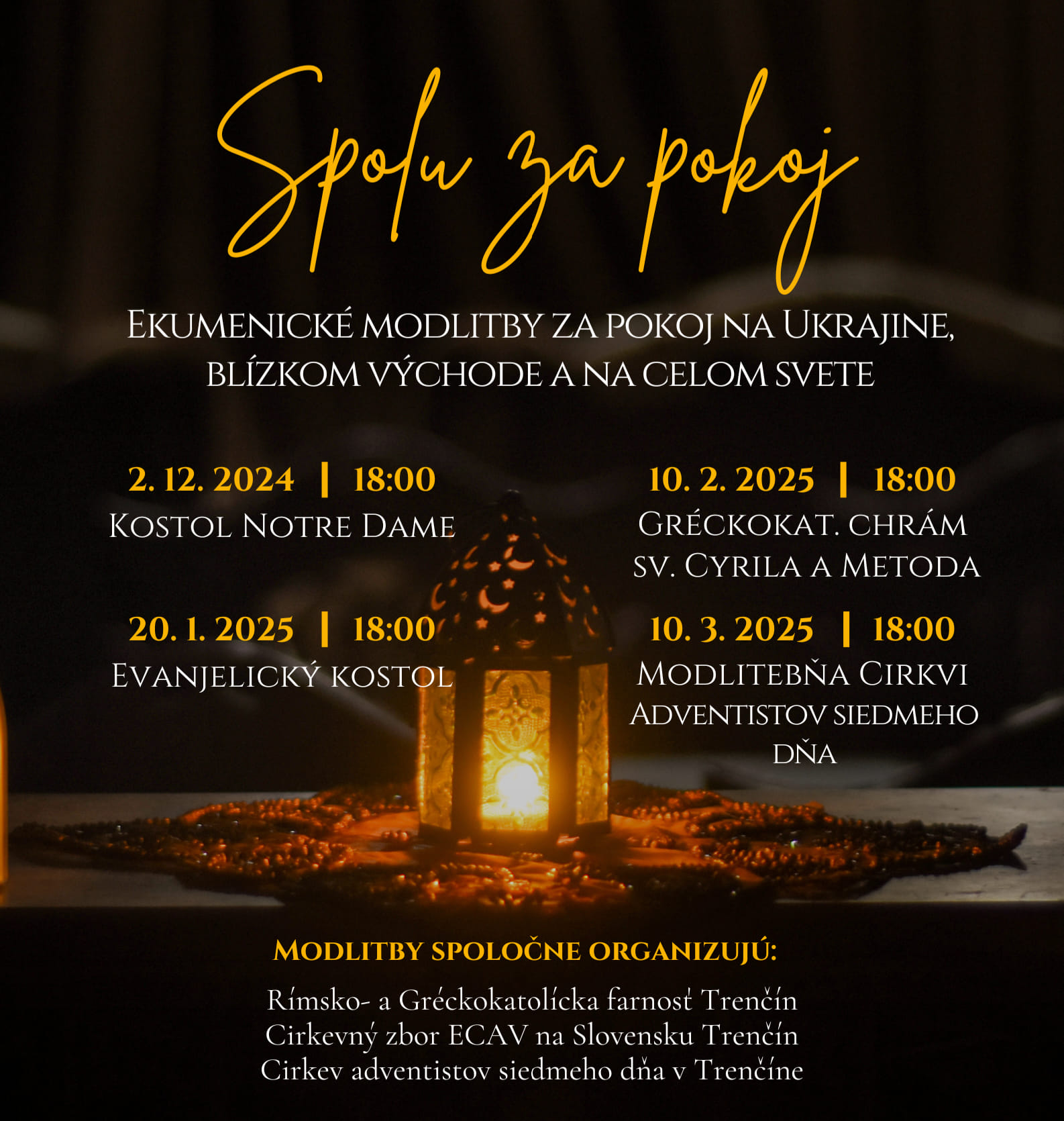 Spolu za pokoj. Ekumenické modlitby za pokoj na Ukrajine, Blízkom východe a na celom svete.