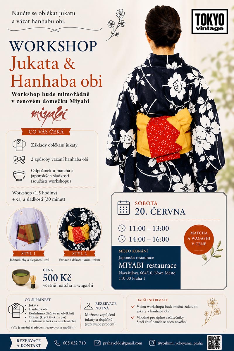 Workshop oblékání jukaty a vázání hanhaba obi