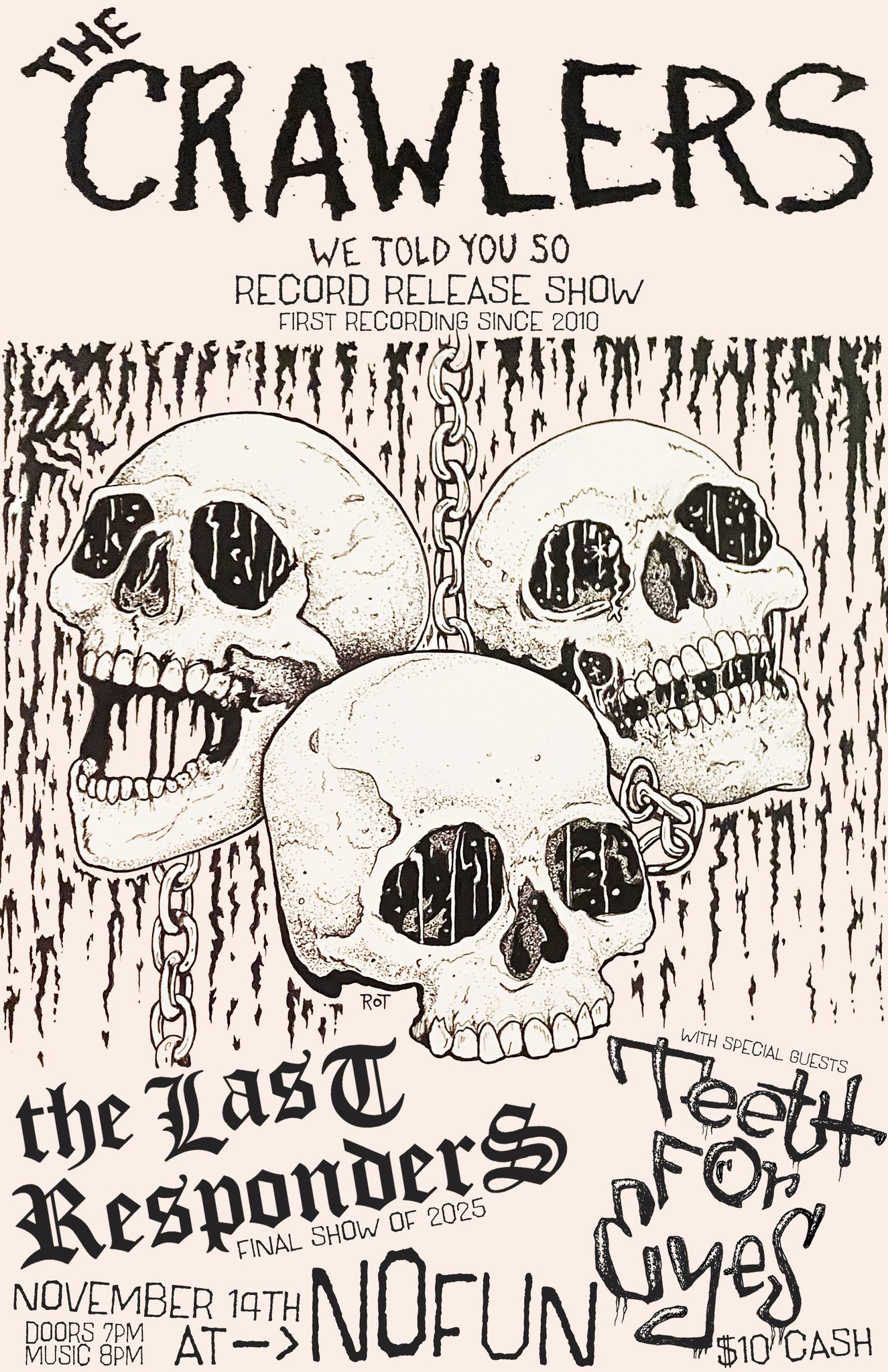 The Crawlers Record Release (first recording since 2010) w/ The Last Responders and Teeth For Eyes