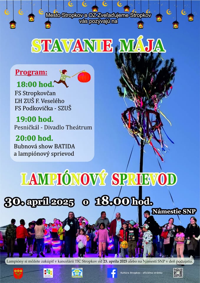 Stavanie mája a lampiónový sprievod