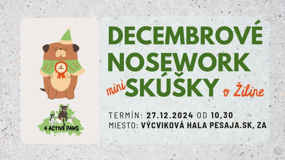 4AP DECEMBROVÉ NOSEWORK miniskúšky v Žiline