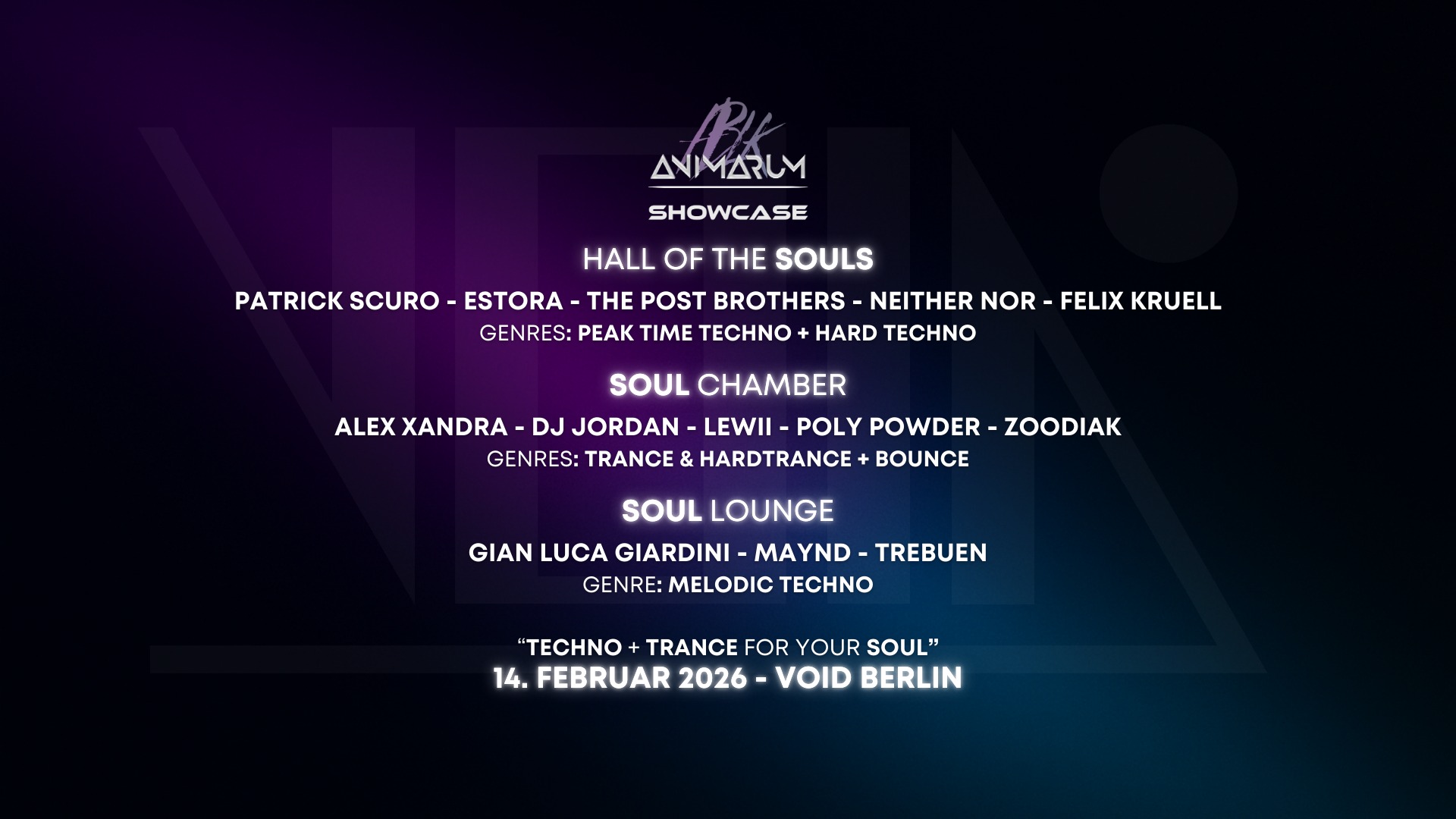 Animarum Showcase IV - Techno & Trance for your soul