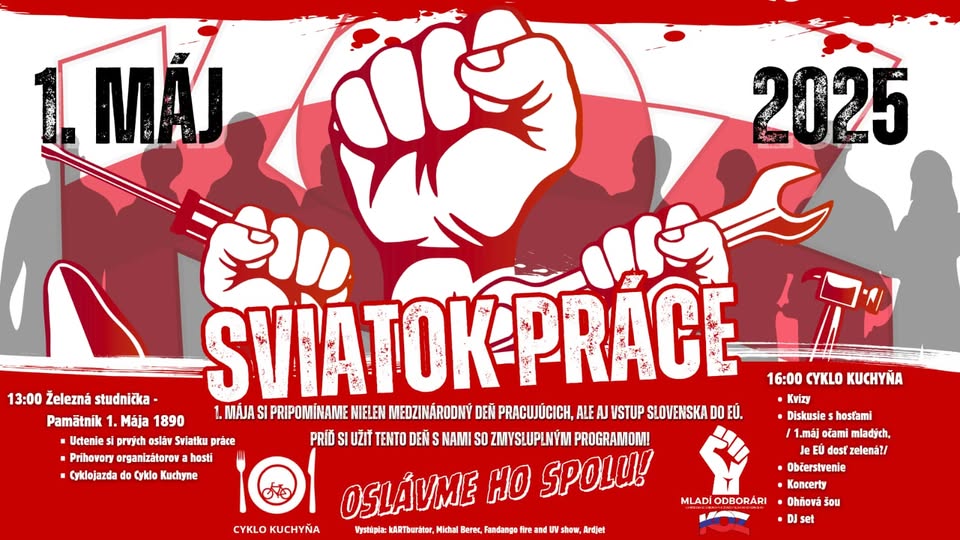 1. Máj - Sviatok práce a vstup Slovenska do EÚ v Cyklokuchyni.