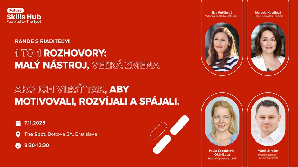 Future Skills Hub - RANDE S RIADITEĽMI - 1to1 rozhovory ako dôležitý nástroj líderiek a lídrov škôl.