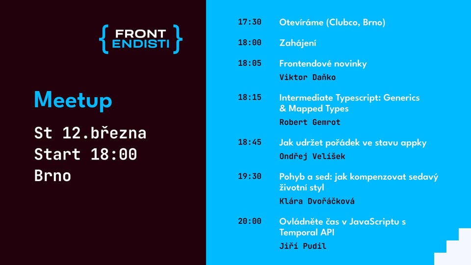Brno: Březnový meetup | Frontendisti.cz