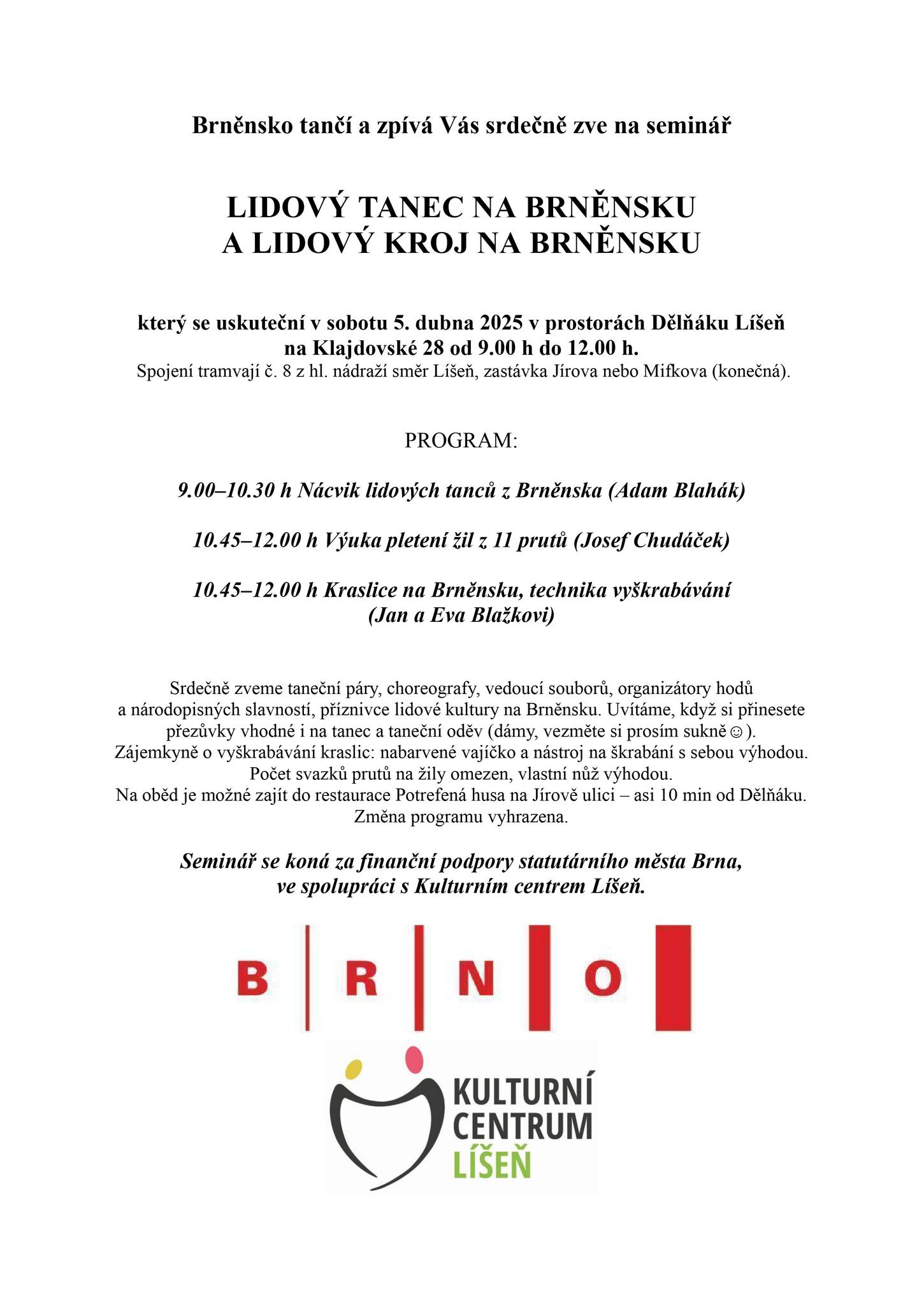 seminář Brněnsko tančí a zpívá